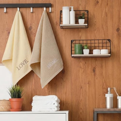 FuWeave 3 Pcs Beige Decorative Hand Towels for Bathroom,Home Love Family