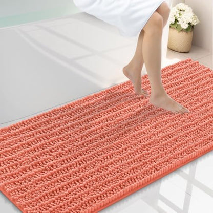 Smiry Bathroom Rugs 59X24, Extra Soft Rubber Backing Chenille Bath Mats