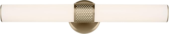 Kichler Sashi 24.25" LED Medium Bath Bar with White Glass in Champagne Bronze, Modern, for Vanity, Fireplace, Buffet, Hallway, Vanity Mirror, (24.25" W x 5" H) 55192CPZLED