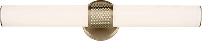 Kichler Sashi 24.25" LED Medium Bath Bar with White Glass in Champagne Bronze, Modern, for Vanity, Fireplace, Buffet, Hallway, Vanity Mirror, (24.25" W x 5" H) 55192CPZLED