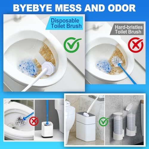 100pcs Disposable Toilet Brush Replacement Head,Bathroom Cleaning,Disposable Bowl Cleaners Compatible with Most Toilet Brushes