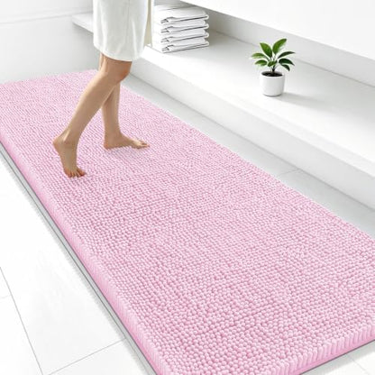 Smiry Bathroom Rugs 47X24, Luxury Chenille Extra Soft Absorbent Bath Mat