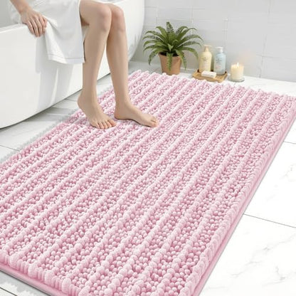 Arotive Bathroom Rugs Mat 47x32, Soft Absorbent Chenille Shaggy Bath Mat