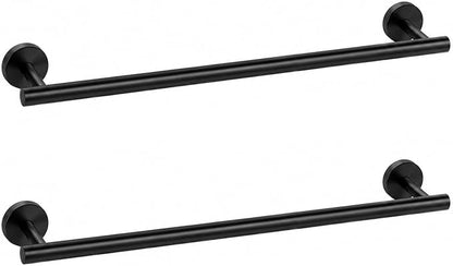 16 Inch Matte Black Bathroom Towel Bar, 2 Pieces Towel Racks for Bathroom SUS304 Thicken Stainless Steel Towel Holder