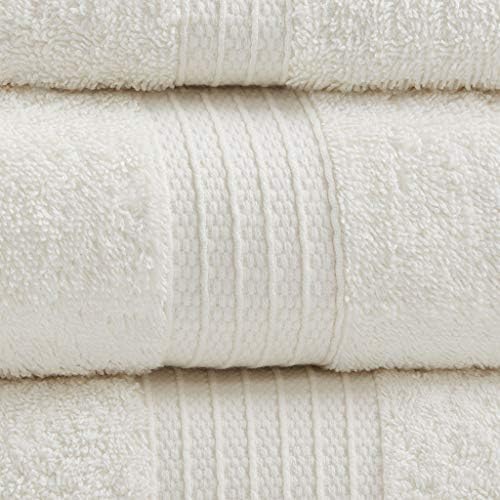 Madison Park Organic Cotton Bath Towel Set Absorbent, 6 Piece, Ivory