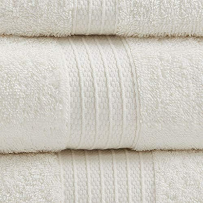Madison Park Organic Cotton Bath Towel Set Absorbent, 6 Piece, Ivory