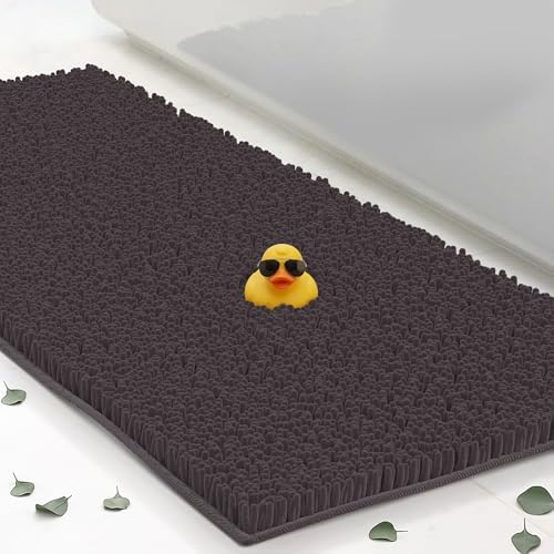 Extra Large Chenille Bath Mats 59"x21", Plush Absorbent Bath Quick Dry, Soft & Machine Washable, Non Slip Carpet for Bathroom, Thick Bathroom Rugs, Shower Restroom Rug Mat, Alfombras De Bano, Bathrugs