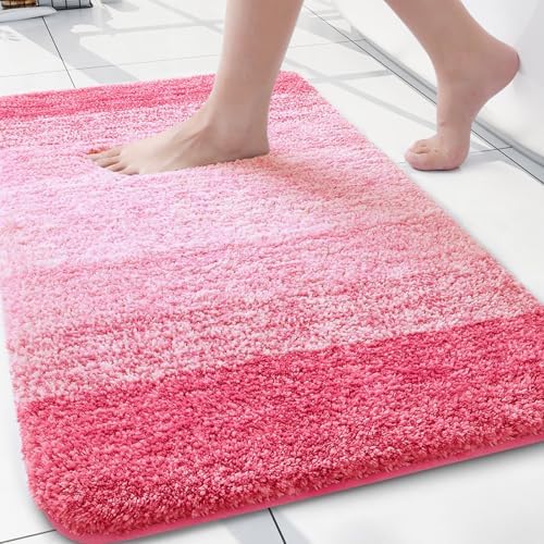 Arotive Microfiber Bathroom Rugs, Shaggy Soft Absorbent Bath Rug, 24x16
