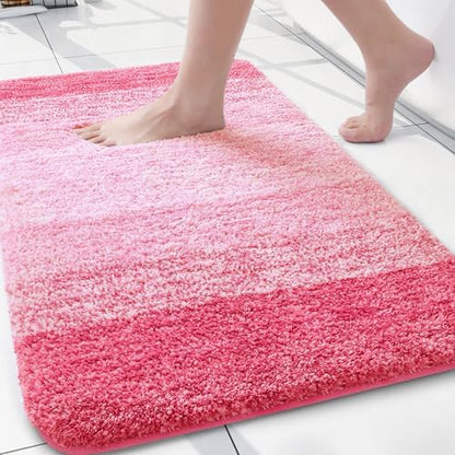 Arotive Microfiber Bathroom Rugs, Shaggy Soft Absorbent Bath Rug, 24x16