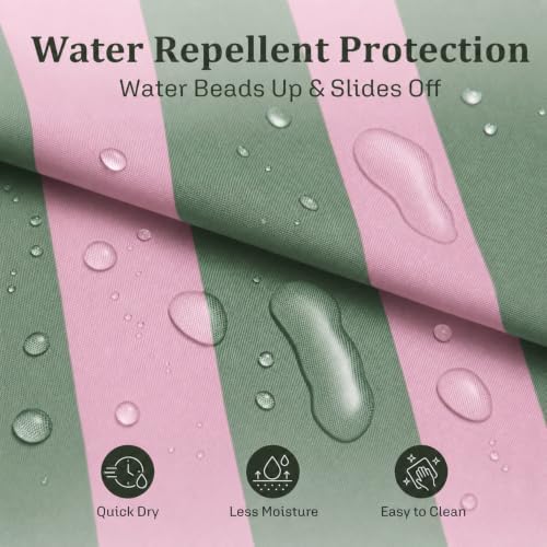 Ohocut Vertical Striped Shower Curtain, Cute Retro Vintage Pink Green Stripe Bathroom Shower Curtain, Waterproof Polyester Fabric Modern Bath Curtain for Bathroom 72x72 Inches