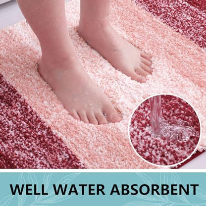Arotive Microfiber Bathroom Rugs, Shaggy Soft Absorbent Bath Rug, 47x20