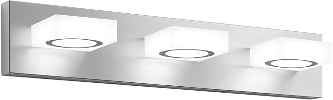 Bathroom Vanity Light, 3-Light 24 Inch Brushed Nickel 5CCT 2700-6500K LED Bathroom Light Fixtures Over Mirror, Vanity Lighting Modern Bath Wall Sconce for Mirror Bedroom Living Room