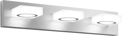 Bathroom Vanity Light, 3-Light 24 Inch Brushed Nickel 5CCT 2700-6500K LED Bathroom Light Fixtures Over Mirror, Vanity Lighting Modern Bath Wall Sconce for Mirror Bedroom Living Room