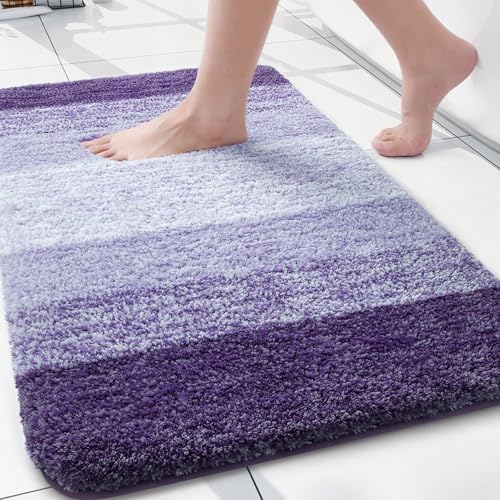 Arotive Microfiber Bathroom Rugs, Shaggy Soft Absorbent Bath Rug, 24x16