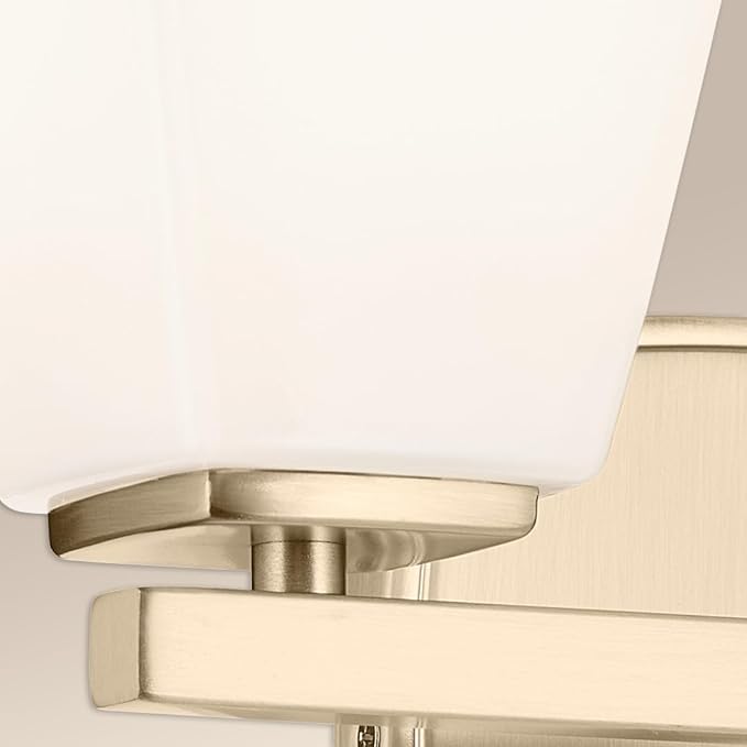 Kichler Marant 14.25" 2-Light Vanity Light with Opal Glass in Champagne Bronze, for Bathroom, Powder Room, Over a Mirror, (14.25" W x 9.5" H), 55215CPZ