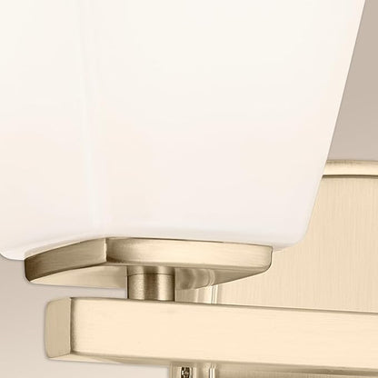 Kichler Marant 14.25" 2-Light Vanity Light with Opal Glass in Champagne Bronze, for Bathroom, Powder Room, Over a Mirror, (14.25" W x 9.5" H), 55215CPZ