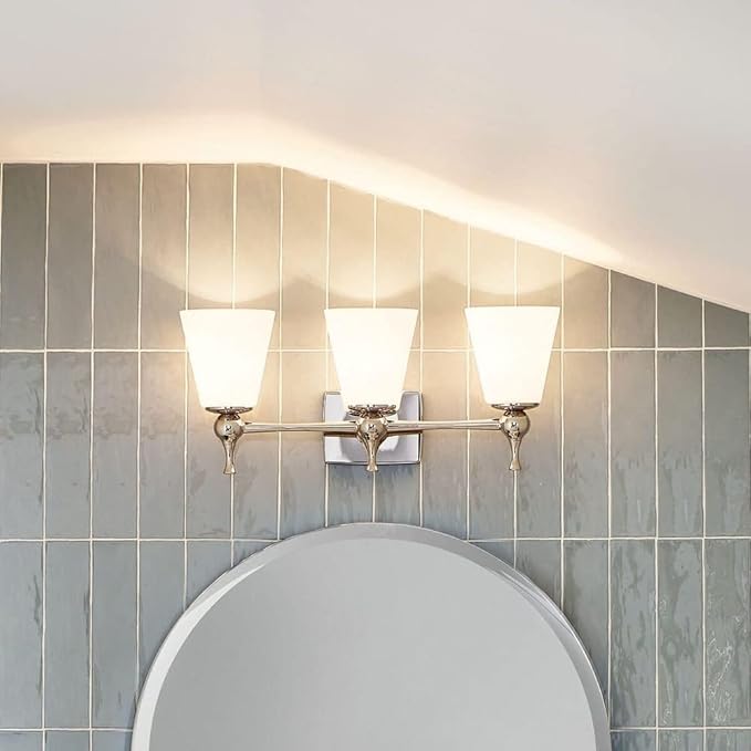 Kichler Cosabella 24 Inch 3 Light Vanity Light with Satin Etched Case Opal in Black