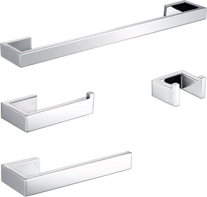 BAGNOLUX Bathroom Hardware Set, Bath Towel Holder Set SUS304 Stainless Steel, Towel Rack for Wall Mounted, Chrome Bathroom Accessories Set Fixture Heavy Duty, Polished Chrome