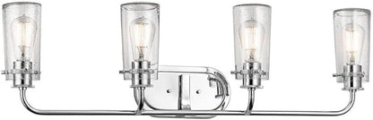 KICHLER Braelyn 44" 4 Light Vanity Light with Clear Seeded Glass Chrome