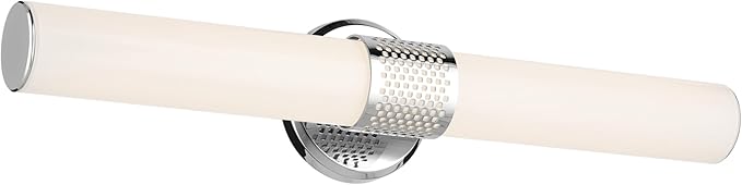 Kichler Sashi 24.25" LED Medium Bath Bar with White Glass in Chrome, Modern, for Vanity, Fireplace, Buffet, Hallway, Vanity Mirror, (24.25" W x 5" H) 55192CHLED