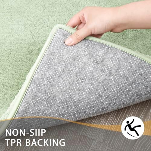 MINIDEAR Bathroom Rugs 44x24 Sage Green - Thick Memory Foam Bath Mat, Ultra Soft & Plush Fluffy, Non-Slip, Quick Dry, Absorbent Washable Floor Microfiber Mat for Tub, Home Decor Accessories