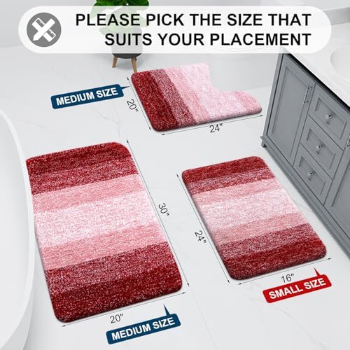 Arotive Microfiber Bathroom Rugs, Shaggy Soft Absorbent Bath Rug, 40x24