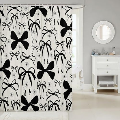 jejeloiu Cute Bowknot Shower Curtain 72"x72" Bathroom