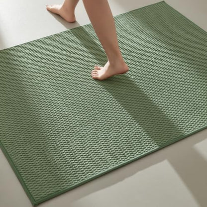 TYUU Large Bathroom Rugs Non Slip Washable Bath Rugs Super Absorbent Bathroom Rug Thin Quick Dry Low Pile Bath Mats, Sage Green 36"x48"