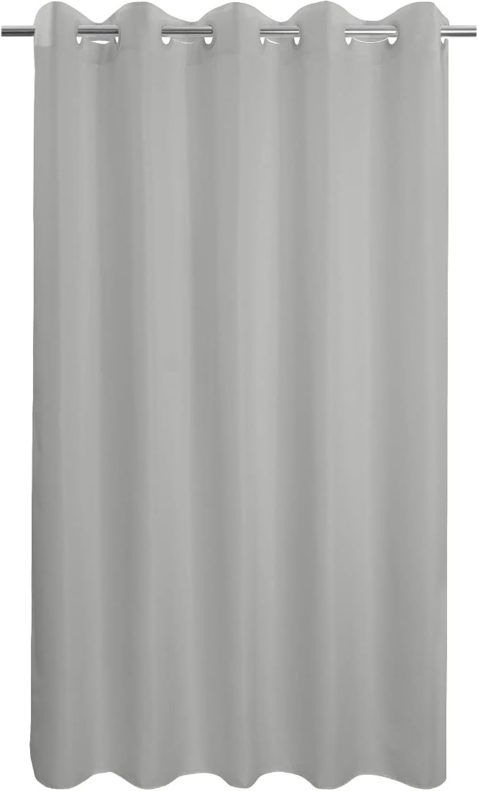 River Dream No Hook Long Shower Curtain or Liner Microfiber Grey, 71x80 | Waterproof Fabric Shower Curtain Set, Bottom Magnets, Soft & Machine Washable, 71W x 80H