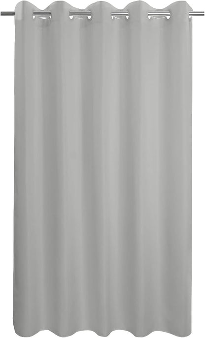 River Dream No Hook Long Shower Curtain or Liner Microfiber Grey, 71x80 | Waterproof Fabric Shower Curtain Set, Bottom Magnets, Soft & Machine Washable, 71W x 80H
