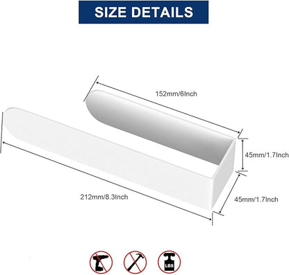 HUFEEOH Adhesive Hand Towel Holder, Kitchen Towel Rack Towel Bars Wall Mounted, Stainless Steel Bath Towel Holder for Bathroom Hotel Kitchen (8 inch, White)