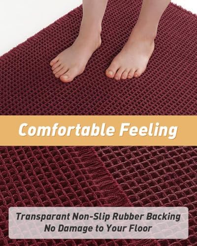 Upgraded Waffle Bath Mat Ultra Absorbent Non Slip Bathroom Mat, 20" x 32"