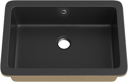 White Undermount Bathroom Sink 18.1"x12.4"Ceramic Basin | Modern Porcelain Under Counter Bathroom Vanity Sink, Interior Bowl 16.3"x 10.6", Rectangular Undermount Basin with Overflow