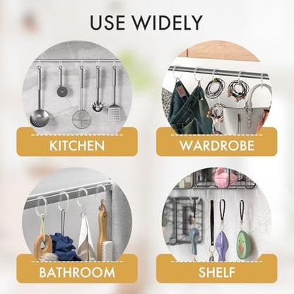 Amazer Plastic Shower Curtain Hooks, Shower Curtain Rings, C Shaped Shower Hooks for Shower Curtain, Clear Shower Curtain Hooks for Bathroom, 36 Pcs