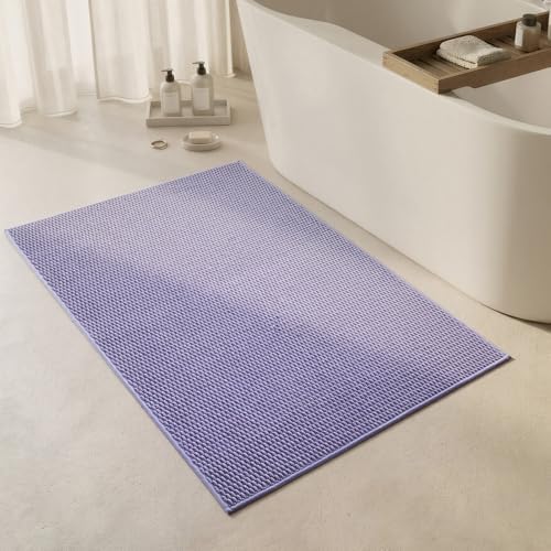 Triohero Large Bathroom Rugs Non Slip Washable Bath Rugs Super Absorbent Bathroom Rug Thin Quick Dry Low Pile Bath Mats, Lavender 36"x48"