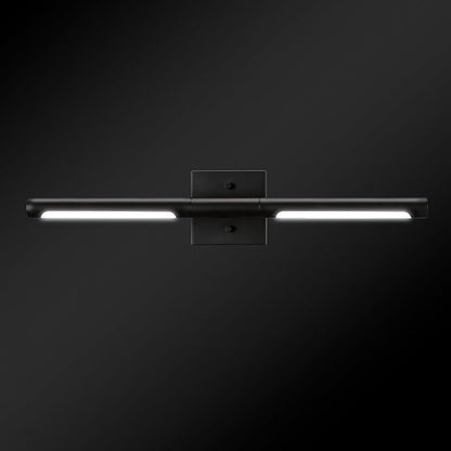 Globe Electric 63000203 5-Piece All-in-One Bathroom Set, 2-Light LED Vanity Light, Matte Black, 1200 Lumen, Towel Bar, Robe Hook, Toilet Paper Holder, Towel Ring, Bathroom Lights Over Mirror