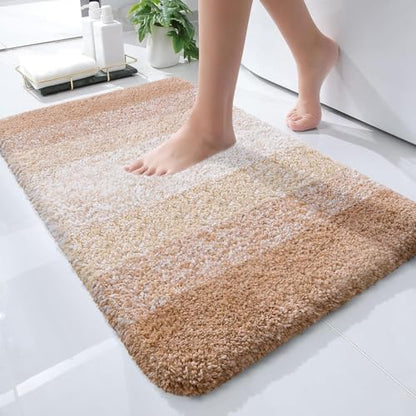OLANLY Small Bathroom Rugs 24x16, Extra Soft Absorbent Microfiber Bath Rugs