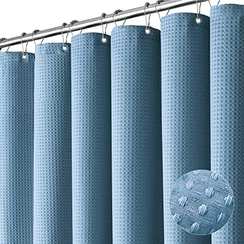 Dynamene Stall Waffle Shower Curtain 256 GSM Heavy 54"x72" Moonlight Blue