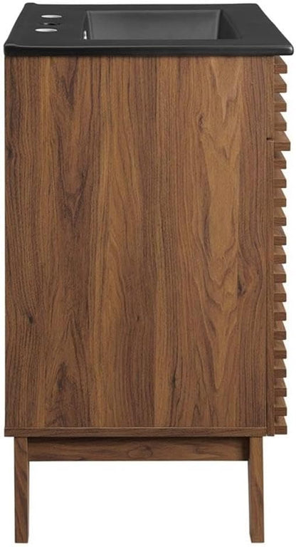 Modway Render 24" Bathroom Vanity with Sink in Walnut Black