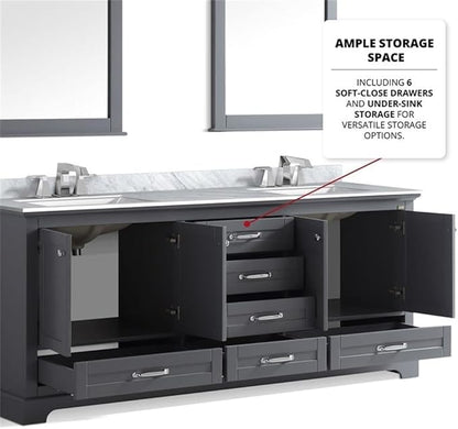 Dukes 80 in. W x 22 in. D Dark Grey Double Bath Vanity