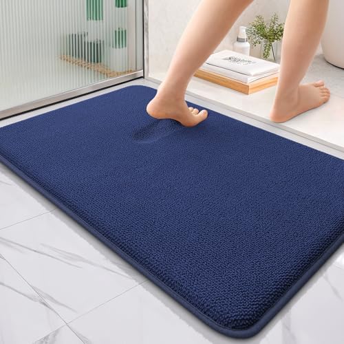 OLANLY Memory Foam Absorbent Bathroom Rugs Mats 36x24, Twilight Sapphire
