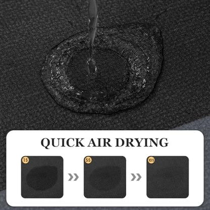 ACCUMTEK Non Slip Bath Mat, Thin Bathroom Rugs Fit Under Door, Quick Dry Bath Mats, Machine Washable Bath Rugs for Bathroom, Bathtub & Kitchen, Bathtub, Black/Bordered/59 x20