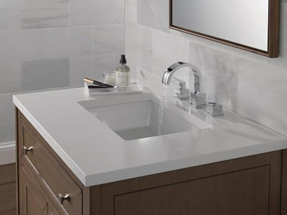 Delta Vero Chrome Bathroom Faucet 3 Hole, 8 Inch Widespread Bathroom Sink Faucet for Vanity, Metal Push-Pop Drain Assembly, Chrome 3553LF