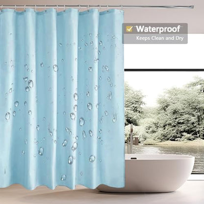 LLSCL Fabric Shower Curtain Liner with Magnets, Waterproof Hotel Quality, 72 x 72 Machine Washable