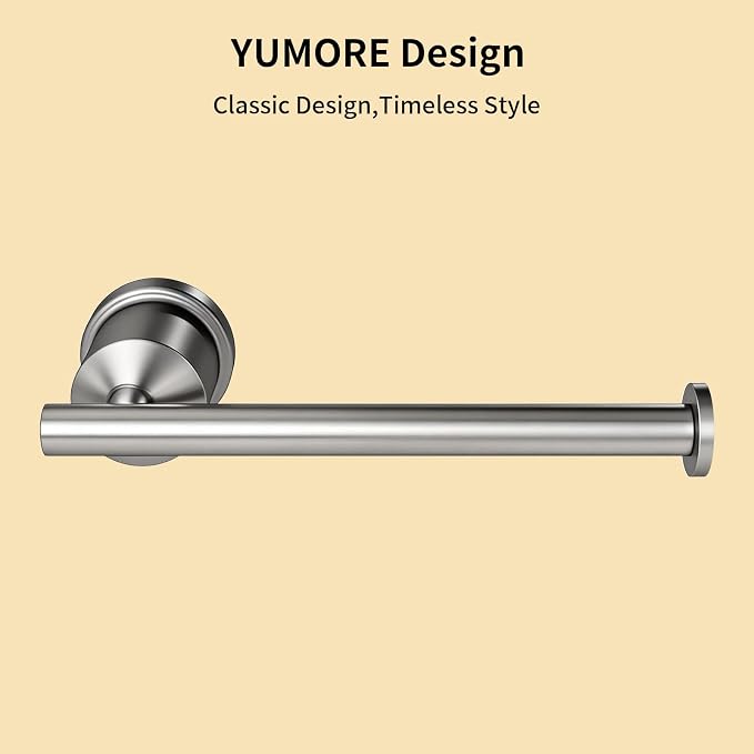 Brushed Stainless Steel Bathroom Hardware Set, 4-Pieces Wall Mounted Bath Accessories Kit with Towel Bar, Towel Ring, Toilet Paper Holder & Robe Hooks, Modern Durable Design