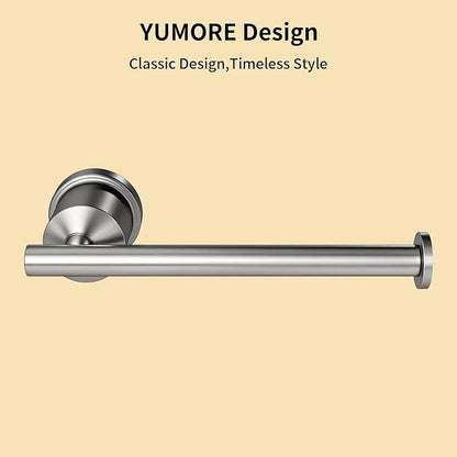 Brushed Stainless Steel Bathroom Hardware Set, 4-Pieces Wall Mounted Bath Accessories Kit with Towel Bar, Towel Ring, Toilet Paper Holder & Robe Hooks, Modern Durable Design