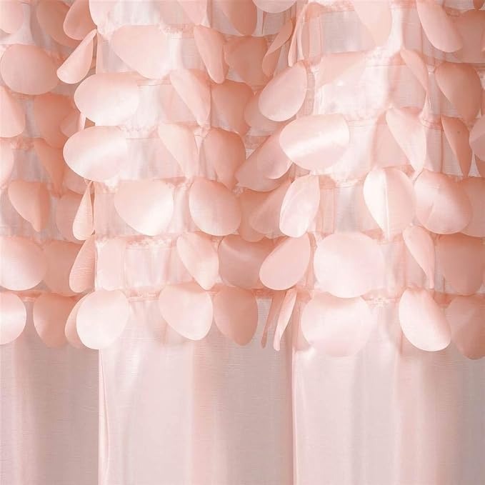 Lush Decor Lillian Shower Curtain Single 72" W x 72" L Blush - Pink Shower Curtains for Bathroom - Bathroom Curtain - Glam Bathroom Decor