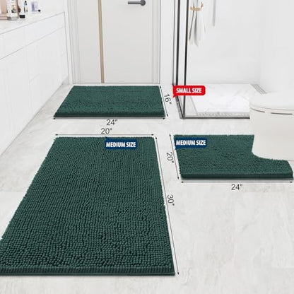 Smiry Bathroom Rugs 47X20, Luxury Chenille Extra Soft Absorbent Bath Mat
