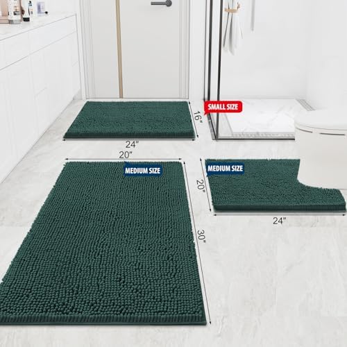 Smiry Bathroom Rugs 47X24, Luxury Chenille Extra Soft Absorbent Bath Mat