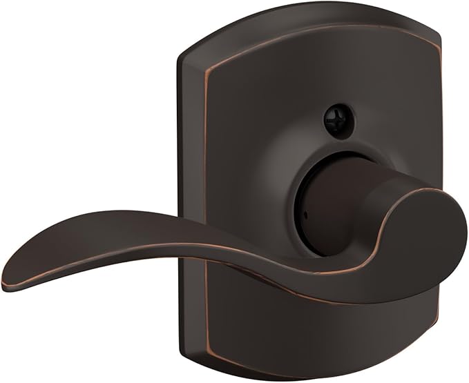 SCHLAGE Accent Lever with Greenwich Trim Hall and Closet Lock in Aged Bronze